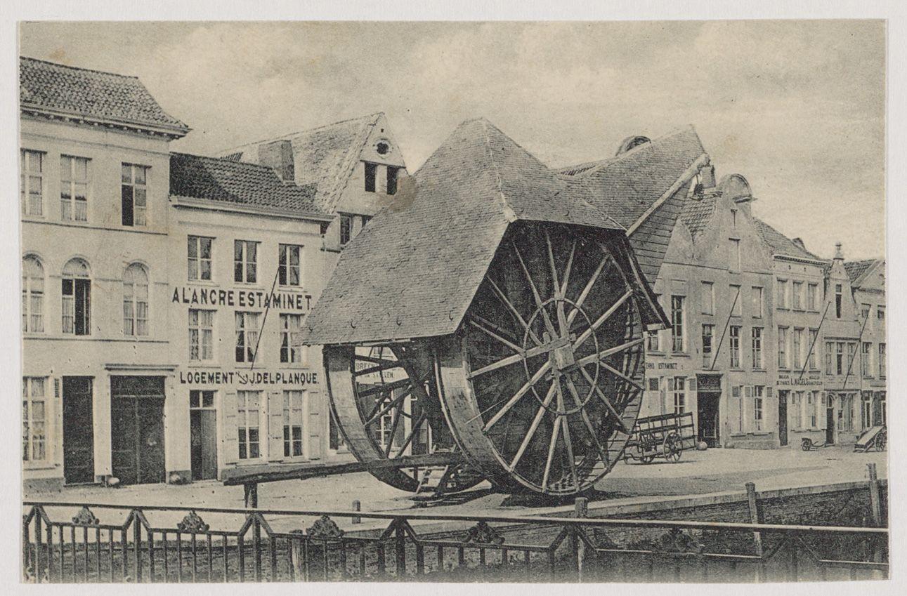 De voormalige kraan aan de huidige Kraanbrug te Mechelen. Collectie Stadsarchief Mechelen 