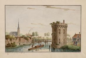 De vroegere toltoren van Heffen, rond 1790, door Jan-Baptist De Noter. © Stadsarchief Mechelen - beeldbankmechelen.be