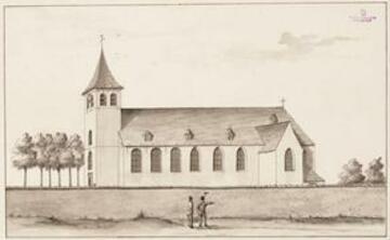 De Sint-Niklaaskerk van Leest naar August Van den Eynde, vóór 1852. © Stadsarchief Mechelen - beeldbankmechelen.be